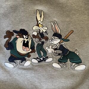 ACME Vintage Looney Tunes Backlot Baseball Sweatshirt Jacket